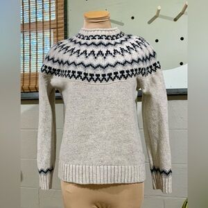 L.L. Bean Nordic Pattern Sweater - Gray and Black